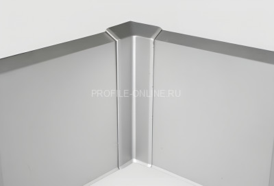 Уголок внутренний для плинтуса Евротрим F-100 алюминий серебро
