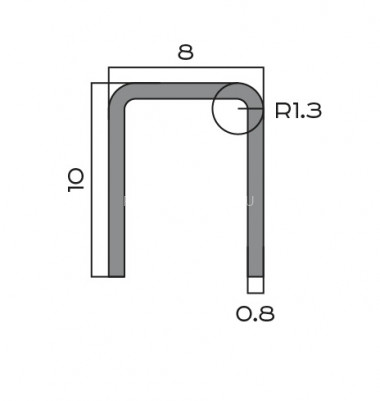 П-образный профиль из нержавеющей стали 10х8х10 мм NEEXY PVS96-18 BBL черный браш блестящий 2.7 м