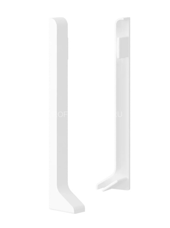 Алюминиевый комплект заглушек для плинтуса Laconistiq Adhesive 60 (левая+правая) белый 60х10 мм