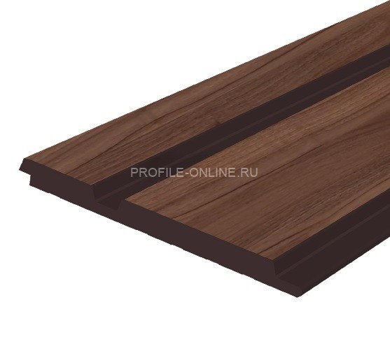 Отделочная стеновая декоративная панель с 3D эффектом Hiwood LV133 BR395K под дерево 120х12 мм из фитополимера 2,7 м
