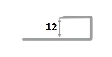 П-профиль окантовочный из нержавеющей стали SB203-12H серебро глянец 2,7 м