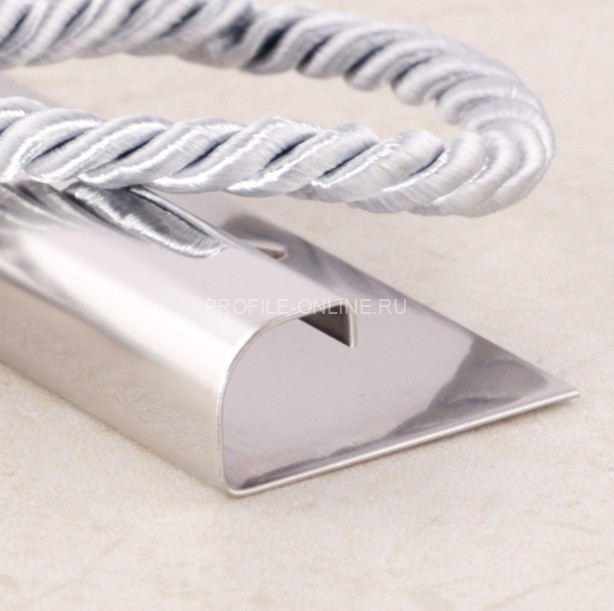 С-профиль из нержавеющей стали (раскладка) SR029-10H серебро глянец 2,7 м