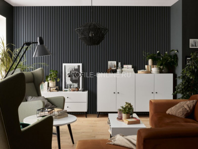 Правая планка-рейка для стеновой реечной панели VOX LINERIO L-LINE антрацит 2650х32х21 мм