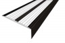 Алюминиевый противоскользящий угловой порог 70х22 мм с резиновыми вставками АУ-70-Анод черный-белый 3 м