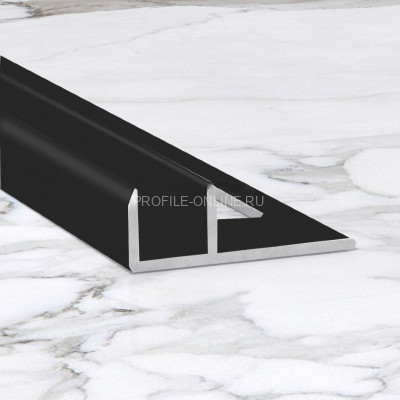 Алюминиевый П-образный профиль для стекла 10х10 мм ПО-211 черный матовый 2.7 м