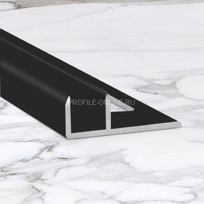 Алюминиевый П-образный профиль для стекла 10х10 мм ПО-211 черный матовый 2.7 м