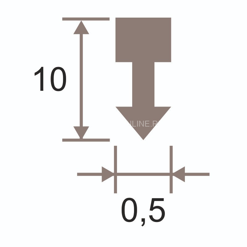 Т-профиль вставка 10х5 мм из алюминия ПТ-05 черный матовый 2,7 м