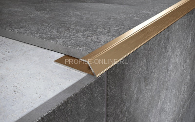 Нержавеющий С-профиль стальной окантовочный со скосом 10 мм FPG 10 GS золото сатинированное 270 см