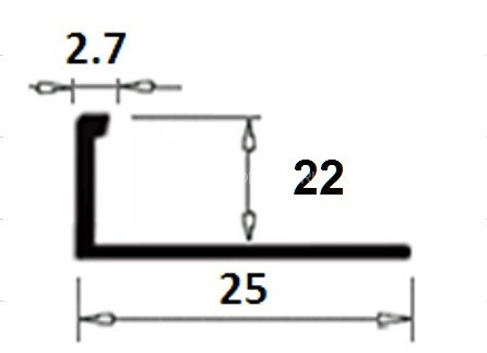 Латунный L-профиль гибкий TRD 220 ON 22 полированный 2,7м
