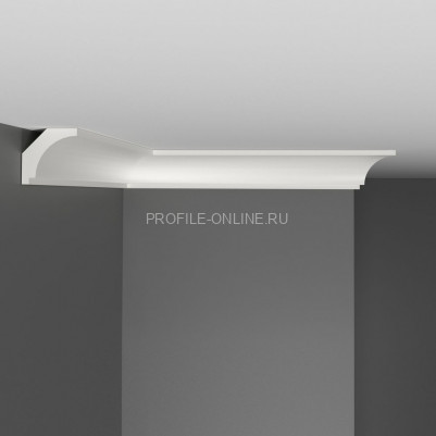 Плинтус потолочный гладкий DECOMASTER D115ДМ (30x30x2000) ударопрочный, белый, под покраску