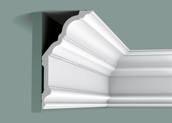 Потолочный плинтус Orac Decor Purotouch C340 белого цвета из полиуретана 256х135 мм 200 см