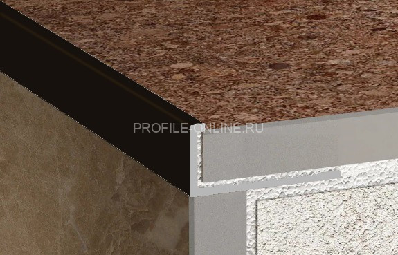 Алюминиевый L-образный профиль 10 мм ПО-Г10 черный матовый 2,7 м