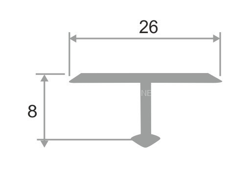 Т-профиль алюминиевый 26 мм ПТ-26 золото матовое 2,7 м
