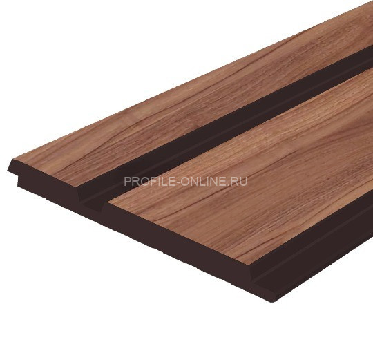 Отделочная стеновая декоративная панель с 3D эффектом Hiwood LV133 BR396K под дерево 120х12 мм из фитополимера 2,7 м