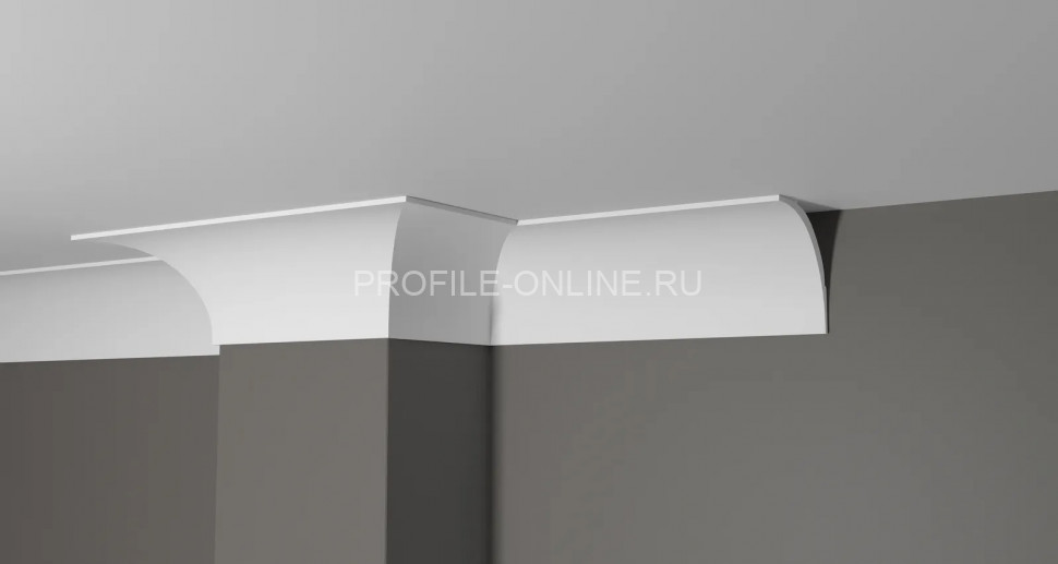 Декоративный плинтус для потолка 88х85 мм Decor-Dizayn DD46 полистирол белый, под покраску 2 м