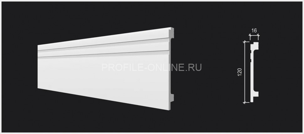 Напольный плинтус 120х16 мм Decor-Dizayn DD724 полистирол белый, под покраску 2 м