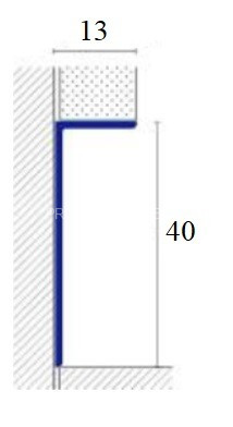 Плинтус скрытого монтажа под гипсокартон алюминиевый 40 мм ПБ-40х13 сырой 3 м