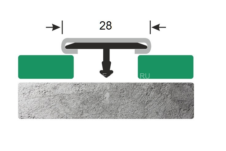 Нержавеющий Т-профиль стальной 28 мм ТА-28 шлифованный 2,7 м