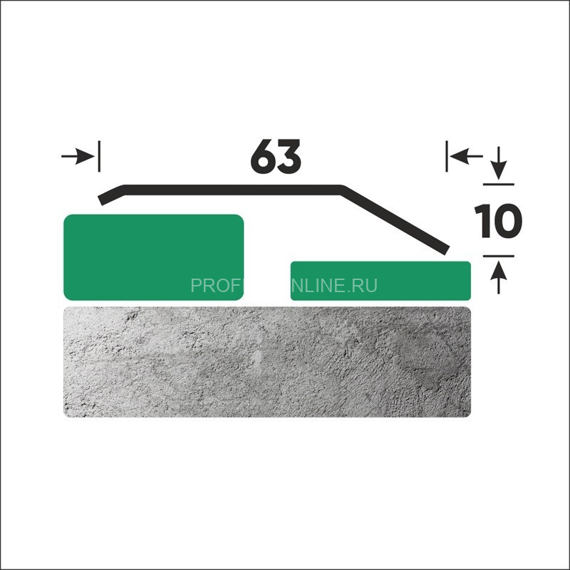 Нержавеющий разноуровневый порог стальной 63x10 мм FAP 10 GP золото полированное 270 см