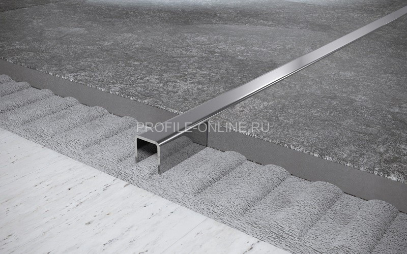 Нержавеющий П-профиль стальной 15х15 мм FU 15 P полированная сталь 270 см