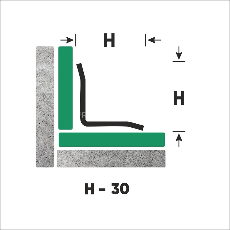 Нержавеющий уголок стальной внутренний с загнутыми краями 30х30 мм FV 30 P полированная сталь 300 см