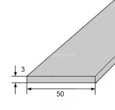 Алюминиевая полоса 50х3 мм 3 м