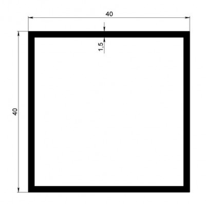 Алюминиевый бокс квадратный 40х40х1,5 мм 3 м