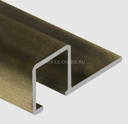 Алюминиевый П-образный профиль закладной 10х10 мм PV31-08 шампань матовая 2,7 м