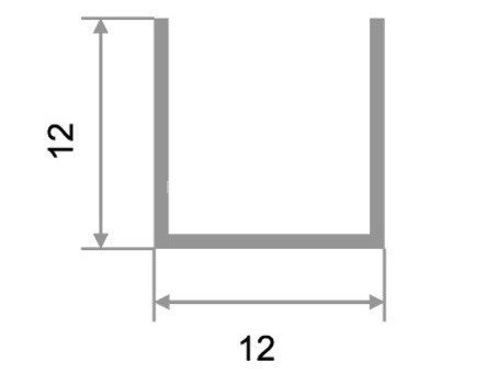 Алюминиевый П-образный профиль П-12х12 черный матовый 2,7 м