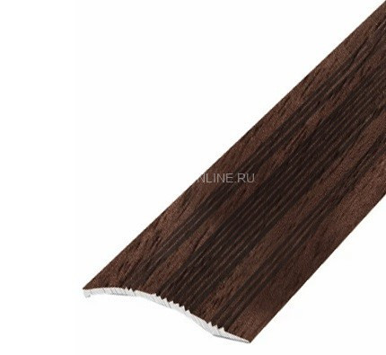 Алюминиевый порог с рифлением 39 мм С4 КД Орех 2,7 м (упаковка 10 штук)