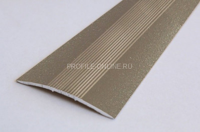 Одноуровневый порог алюминиевый с рифлением 39 мм А5 КР Люкс шампань люкс 2,7 м (упаковка 10 штук)
