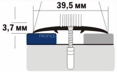 Одноуровневый порог алюминиевый с рифлением 39 мм А5 КР Люкс шампань люкс 2,7 м (упаковка 10 штук)