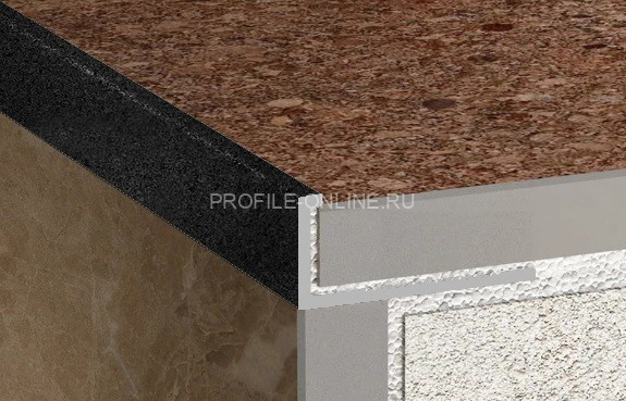 Алюминиевый L-образный профиль 10 мм ПО-Г10 черный муар 2,7 м