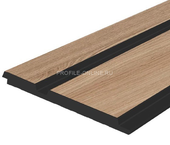 Отделочная стеновая декоративная панель с 3D эффектом Hiwood LV133 BR417K под дерево 120х12 мм из фитополимера 2,7 м