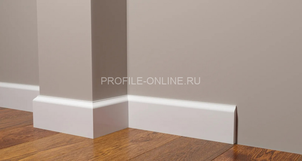 Напольный плинтус 82х13 мм Decor-Dizayn DD47 полистирол белый, под покраску 2 м