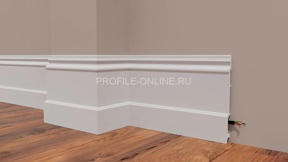 Напольный плинтус 210х21 мм Decor-Dizayn DD725 полистирол белый, под покраску 2 м