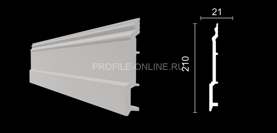 Напольный плинтус 210х21 мм Decor-Dizayn DD725 полистирол белый, под покраску 2 м