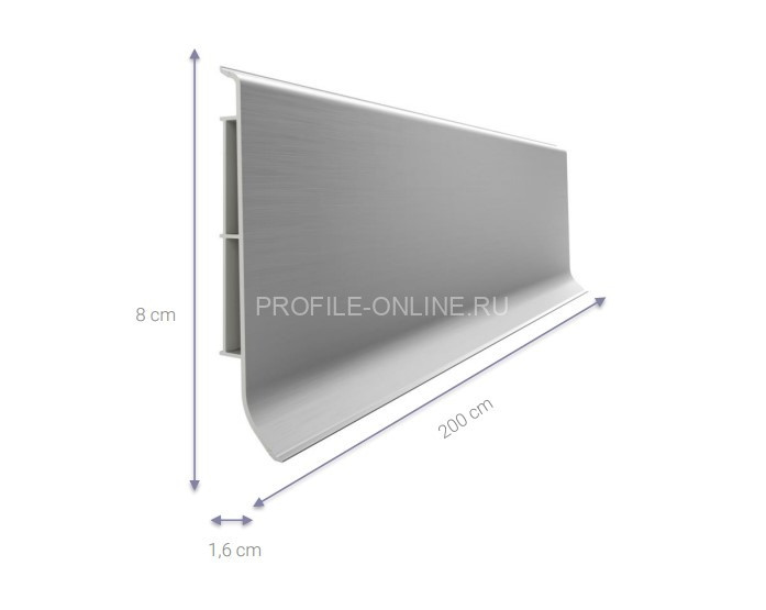 Комплект заглушек (правая+левая) ПВХ для напольного плинтуса  VILO linela 411 RAL 9023 2 шт. серебро