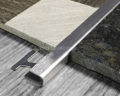 Окантовочный П-образный нержавеющий профиль стальной 8 мм ОК-8 шлифованный 2,7 м