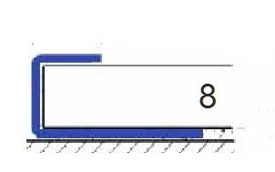 Окантовочный П-образный нержавеющий профиль стальной 8 мм ОК-8 шлифованный 2,7 м