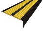 Алюминиевый противоскользящий угловой порог 70х22 мм с резиновыми вставками АУ-70-Анод черный-желтый 3 м