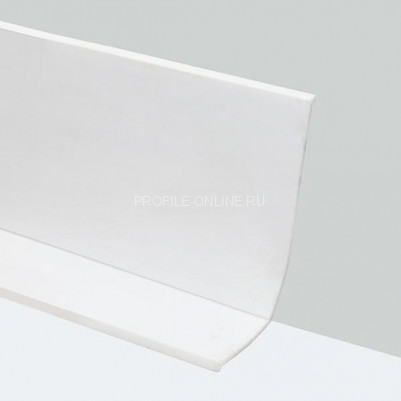 Гибкий плинтус для пола 50 мм ПГ65 белый без клея 25м