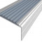Алюминиевый угловой противоскользящий порог с резиновой вставкой 26х50 мм АУ-50-Анод серебро-серый 3 м