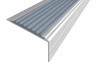 Алюминиевый угловой противоскользящий порог с резиновой вставкой 26х50 мм АУ-50-Анод серебро-серый 3 м