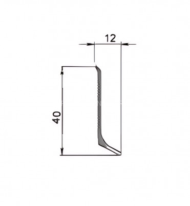 Плинтус для пола алюминиевый 40 мм Диал ПЛ-40 0032 черный муар RAL 9005 3 м