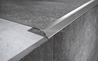 Нержавеющий С-профиль стальной окантовочный со скосом 10 мм FPG 10 S сатинированная сталь 270 см