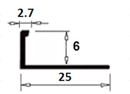 Латунный L-профиль гибкий TRD 60 ON 6 полированный 2,7м