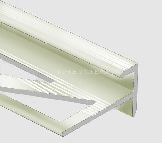 Алюминиевый профиль F-образный с рифлением 10 мм PV53-17 титан блестящий 2,7 м