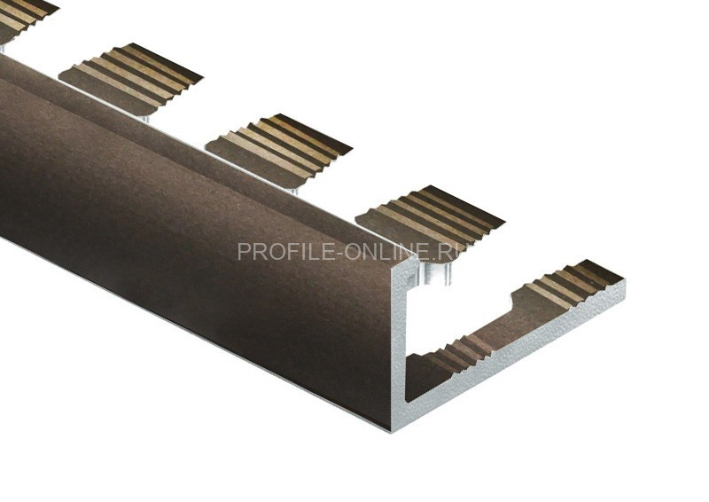 Алюминиевый профиль L-образный гибкий 8 мм PV04-06 бронза матовая 2,7 м