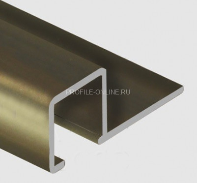 Алюминиевый П-образный профиль закладной 10х10 мм PV31-09 шампань блестящая 2,7 м